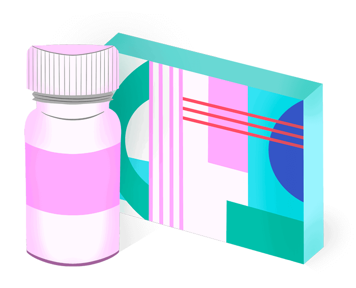 Abortion pill bottle and box
